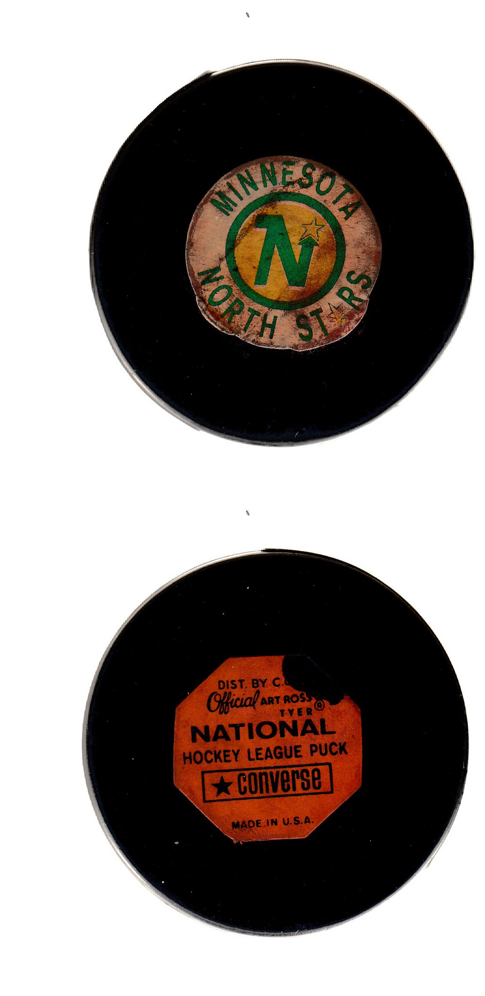 1968-70 CONVERSE MINNESOTA NORTH STARS GAME PUCK photo