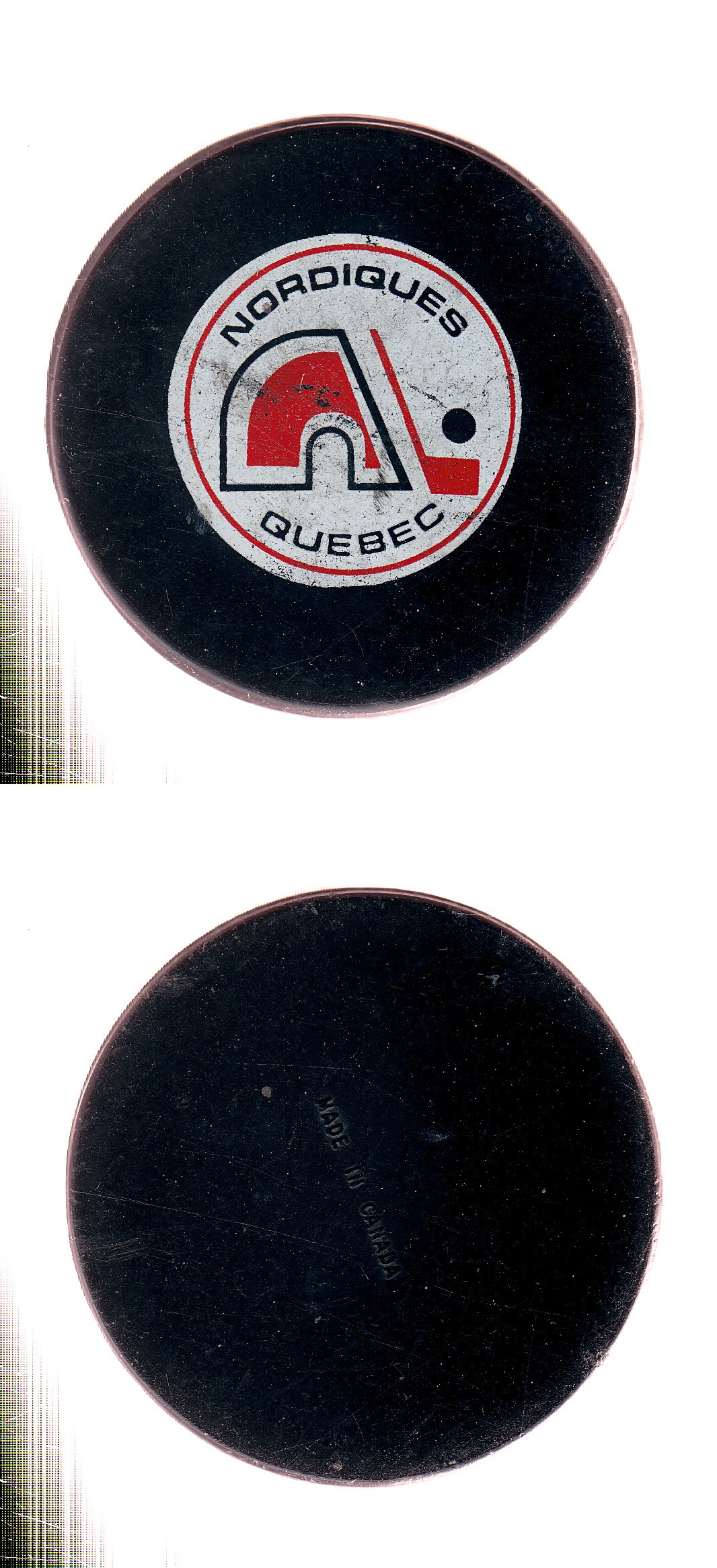 1972-78 BILTRITE QUEBEC NORDIQUES GAME PUCK photo