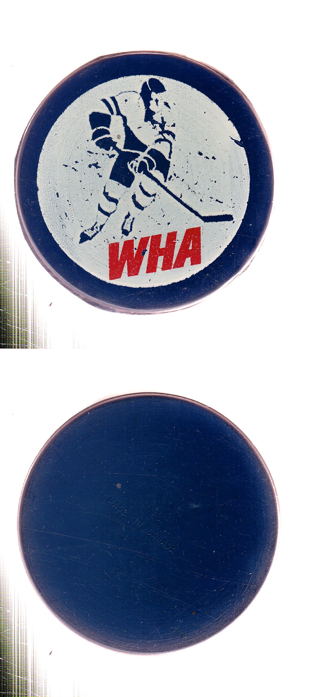 1972 BILTRITE BLUE SLUG LARGE REVERSE LARGE WHA GAME PUCK photo