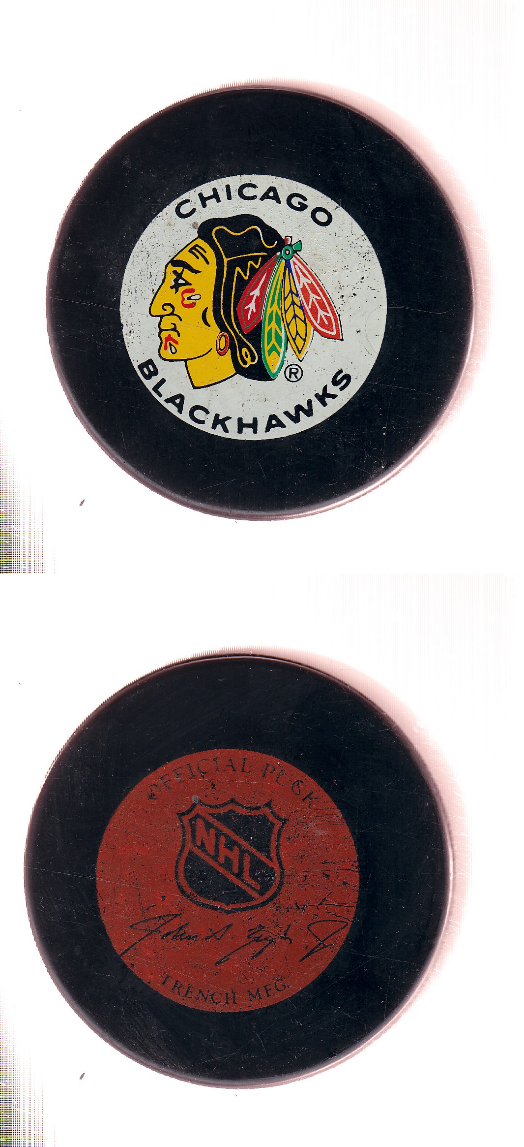 1985-92 GTO (NO OFFICIAL) BLACKHAWKS GAME PUCK photo 1985-92 GTO (NO OFFICIAL) BLACKHAWKS GAME PUCK photo