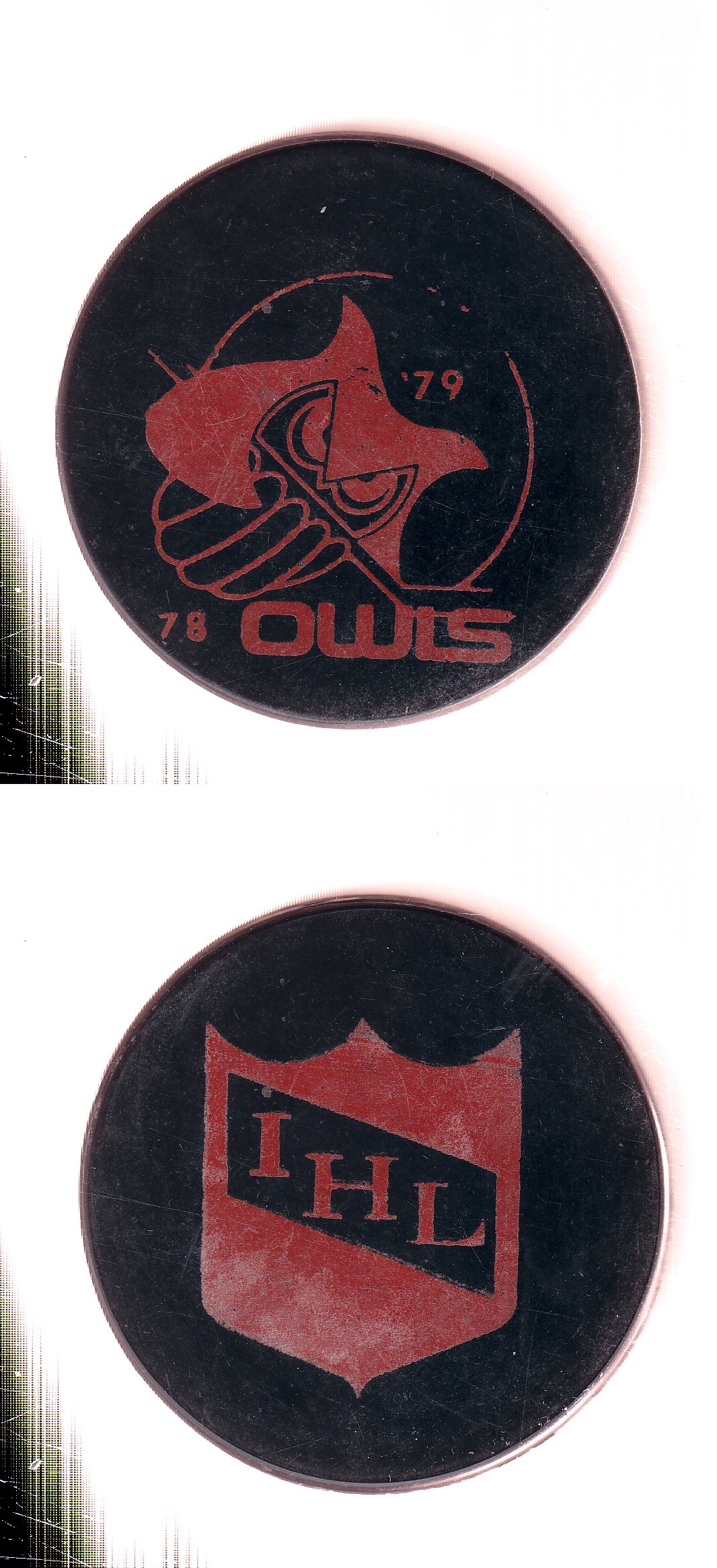 1978-79 VICEROY GRAND RAPIDS OWLS GAME PUCK photo 1978-79 VICEROY GRAND RAPIDS OWLS GAME PUCK photo