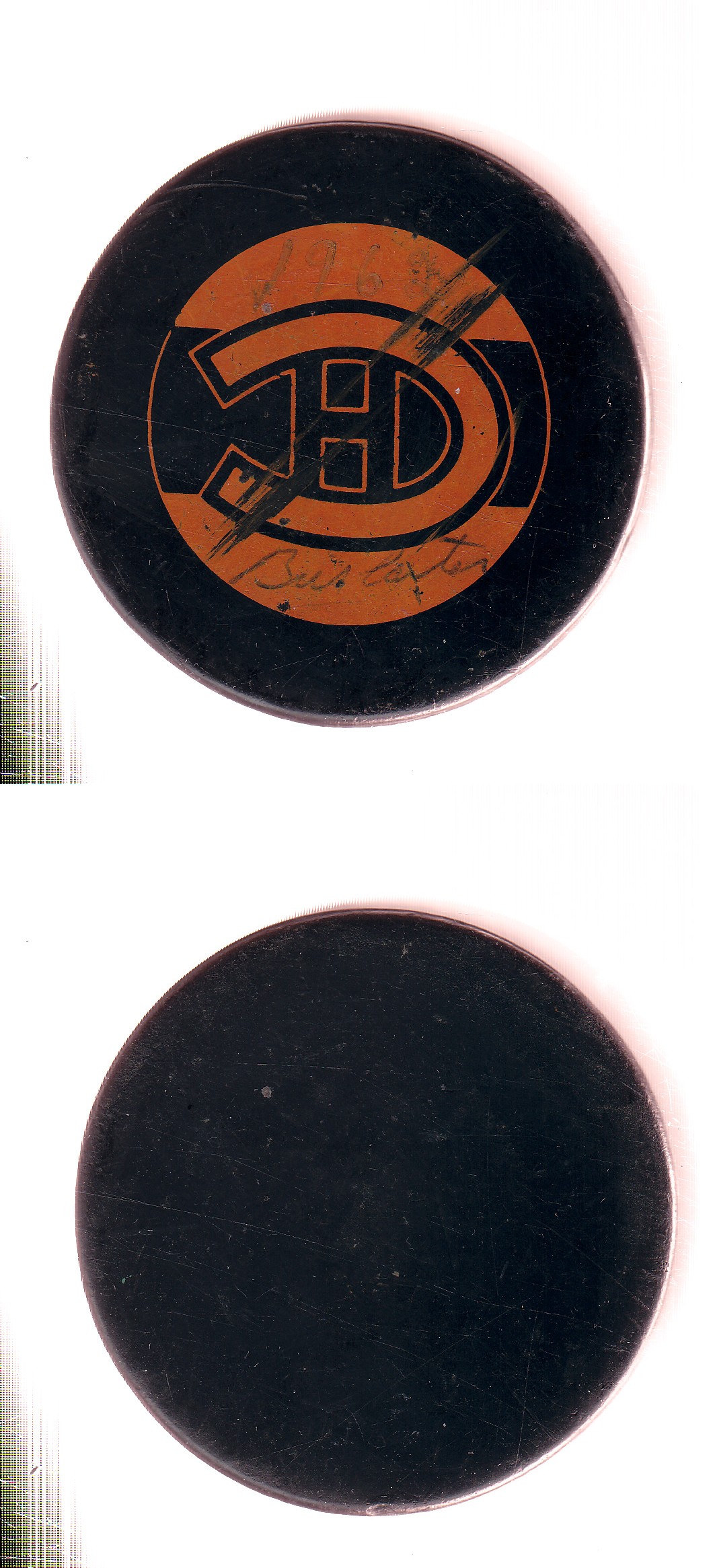 1956-1965 CCM HULL OTTAWA CANADIENS GAME PUCK photo