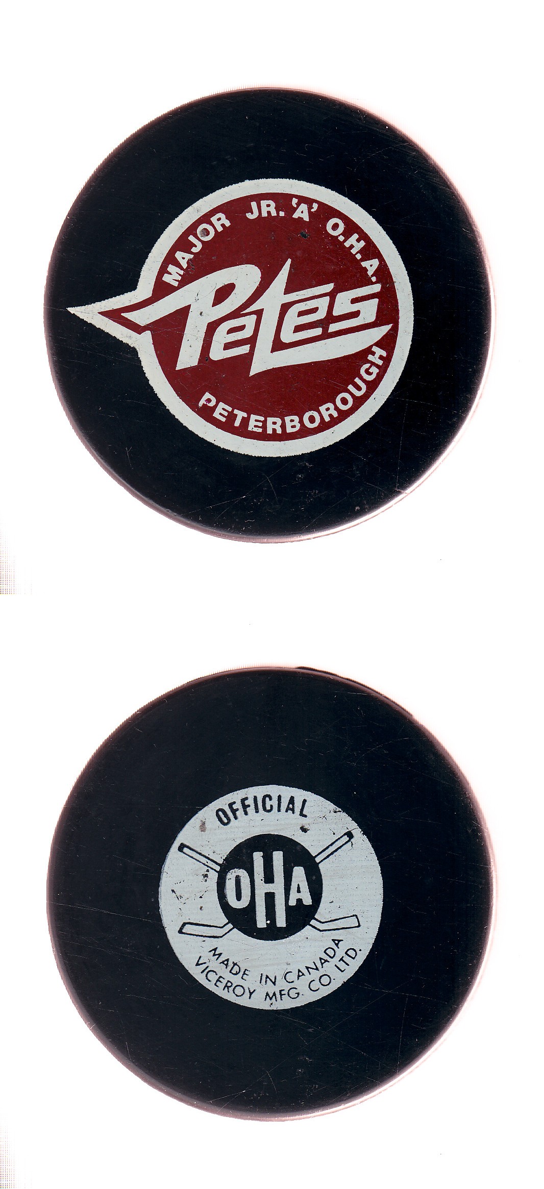 1980-81 VICEROY PETERBOROUGH PETES GAME PUCK photo 1980-81 VICEROY PETERBOROUGH PETES GAME PUCK photo