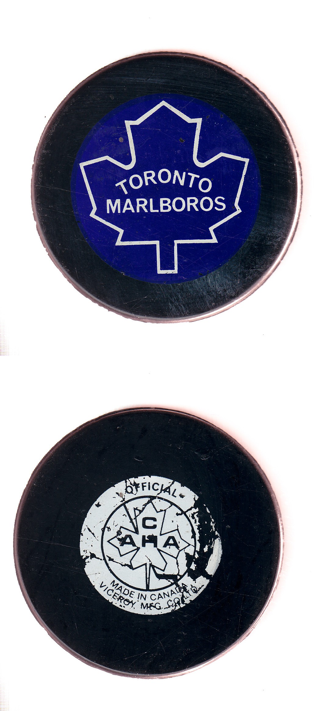 1975-80 VICEROY TORONTO MARLBOROS GAME PUCK photo 1975-80 VICEROY TORONTO MARLBOROS GAME PUCK photo