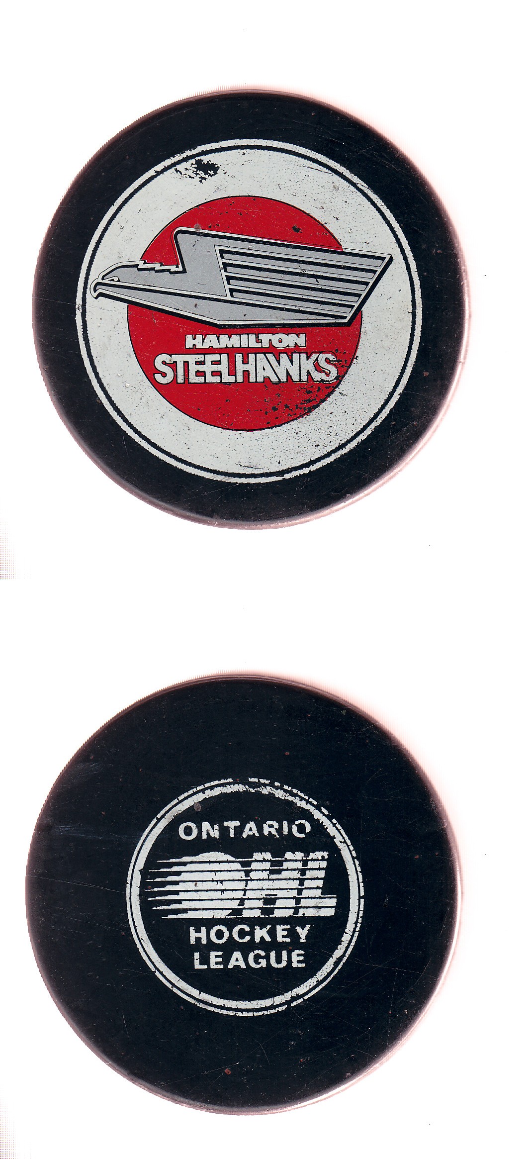 1981-89 VICEROY HAMILTON STEELHAWKS GAME PUCK photo