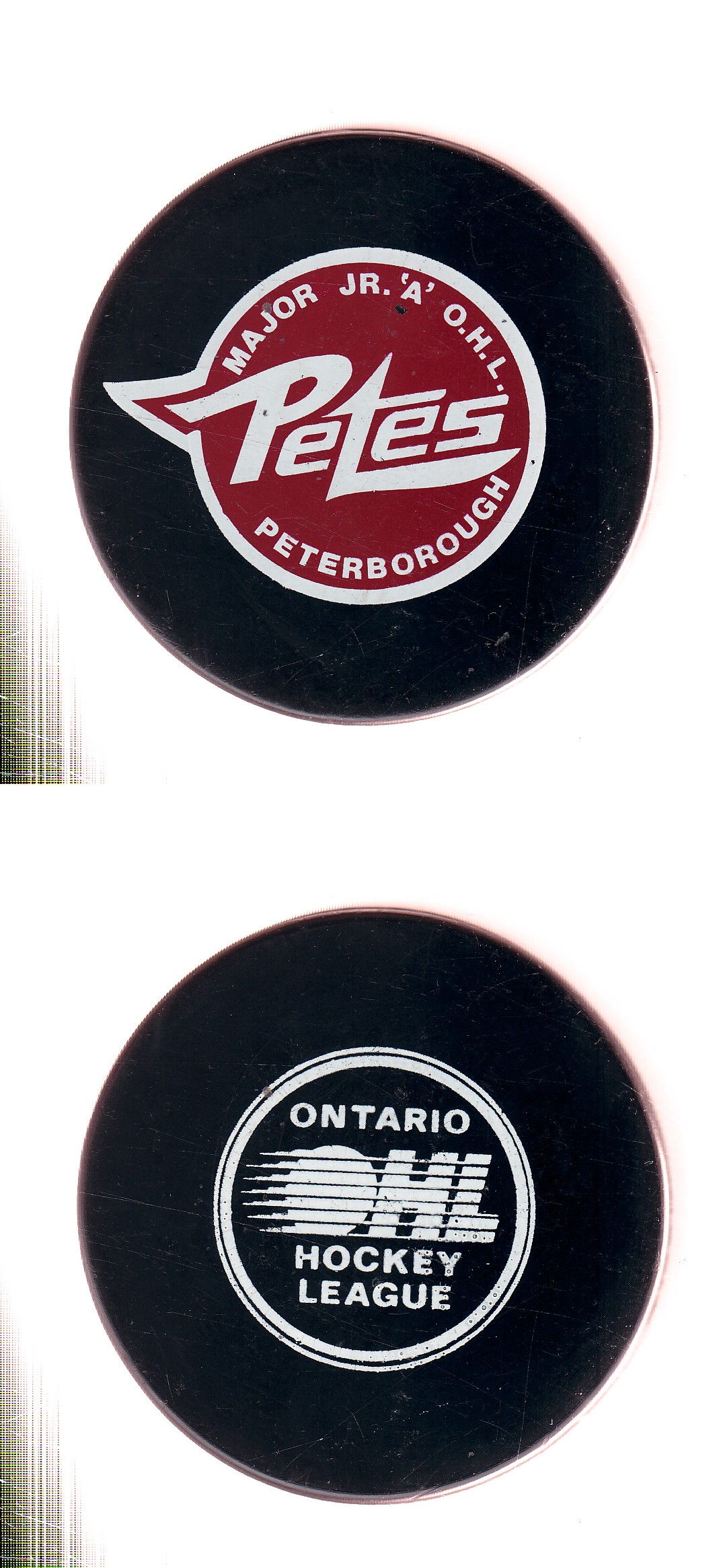 1981-89 VICEROY PETERBOROUGH PETES GAME PUCK photo 1981-89 VICEROY PETERBOROUGH PETES GAME PUCK photo