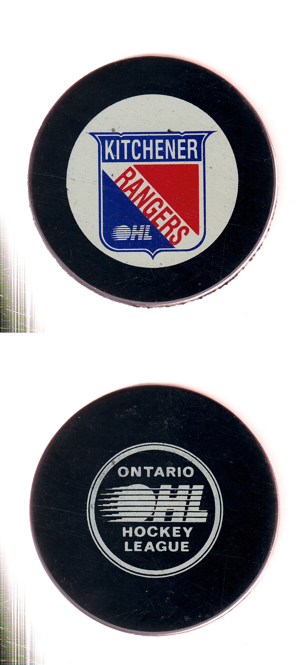 1986-94 IN GLAS CO KINGSTON RAIDERS GAME PUCK photo 1986-94 IN GLAS CO KINGSTON RAIDERS GAME PUCK photo