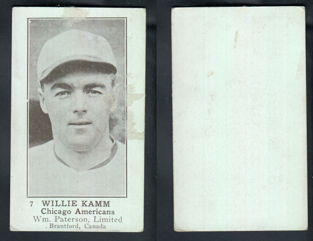 1922 WILLIAM PATERSON BASEBALL CARD #7 W. KAMM photo