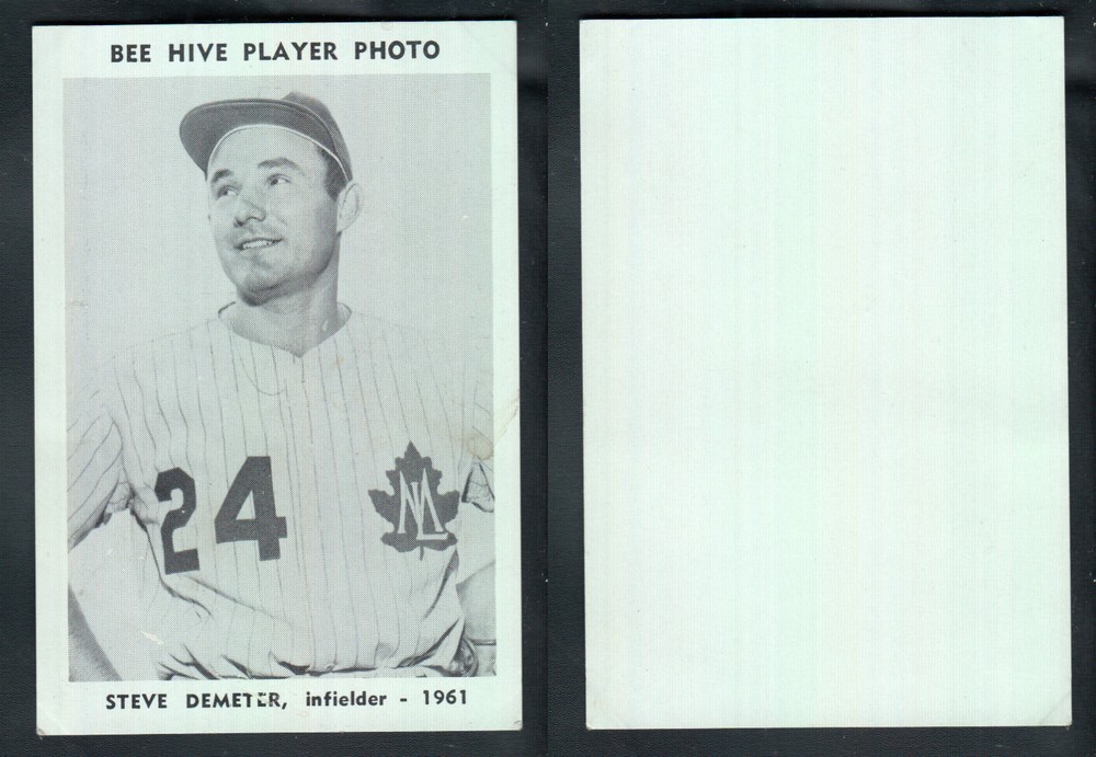 1961 BEEHIVE TORONTO MAPLE LEAFS BASEBALL CARD S. DEMETER photo