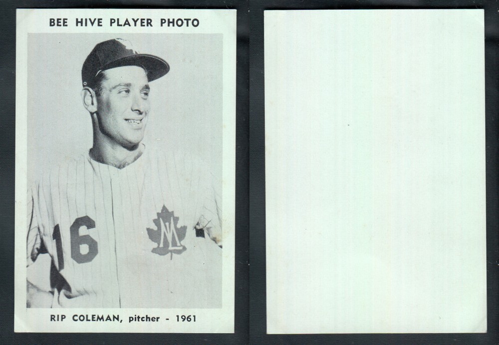 1961 BEEHIVE TORONTO MAPLE LEAFS BASEBALL CARD R. COLEMAN photo 1961 BEEHIVE TORONTO MAPLE LEAFS BASEBALL CARD R. COLEMAN photo