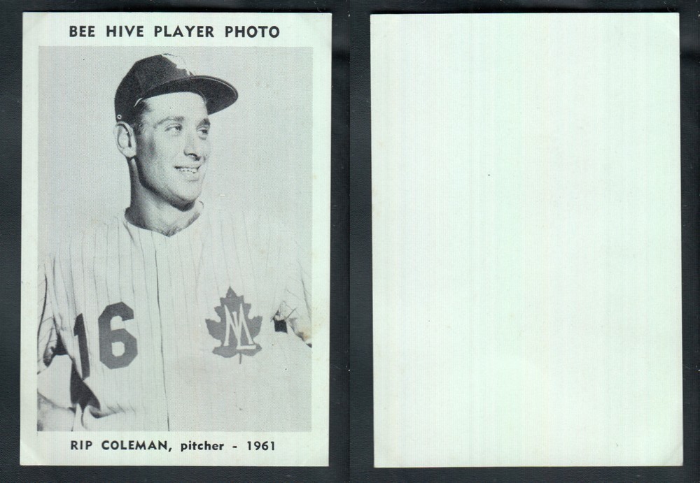 1961 BEEHIVE TORONTO MAPLE LEAFS BASEBALL CARD R. COLEMAN photo