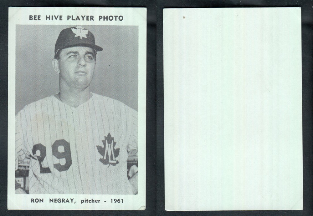 1961 BEEHIVE TORONTO MAPLE LEAFS BASEBALL CARD R. NEGRAY photo 1961 BEEHIVE TORONTO MAPLE LEAFS BASEBALL CARD R. NEGRAY photo