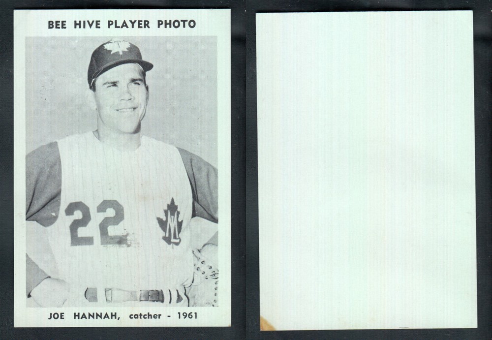 1961 BEEHIVE TORONTO MAPLE LEAFS BASEBALL CARD J. HANNAH photo