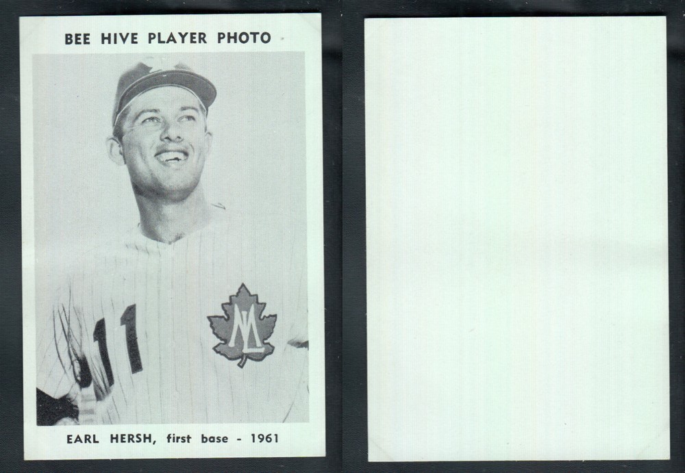 1961 BEEHIVE TORONTO MAPLE LEAFS BASEBALL CARD E. HERSH photo