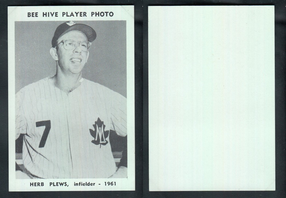 1961 BEEHIVE TORONTO MAPLE LEAFS BASEBALL CARD H. PLEWS photo