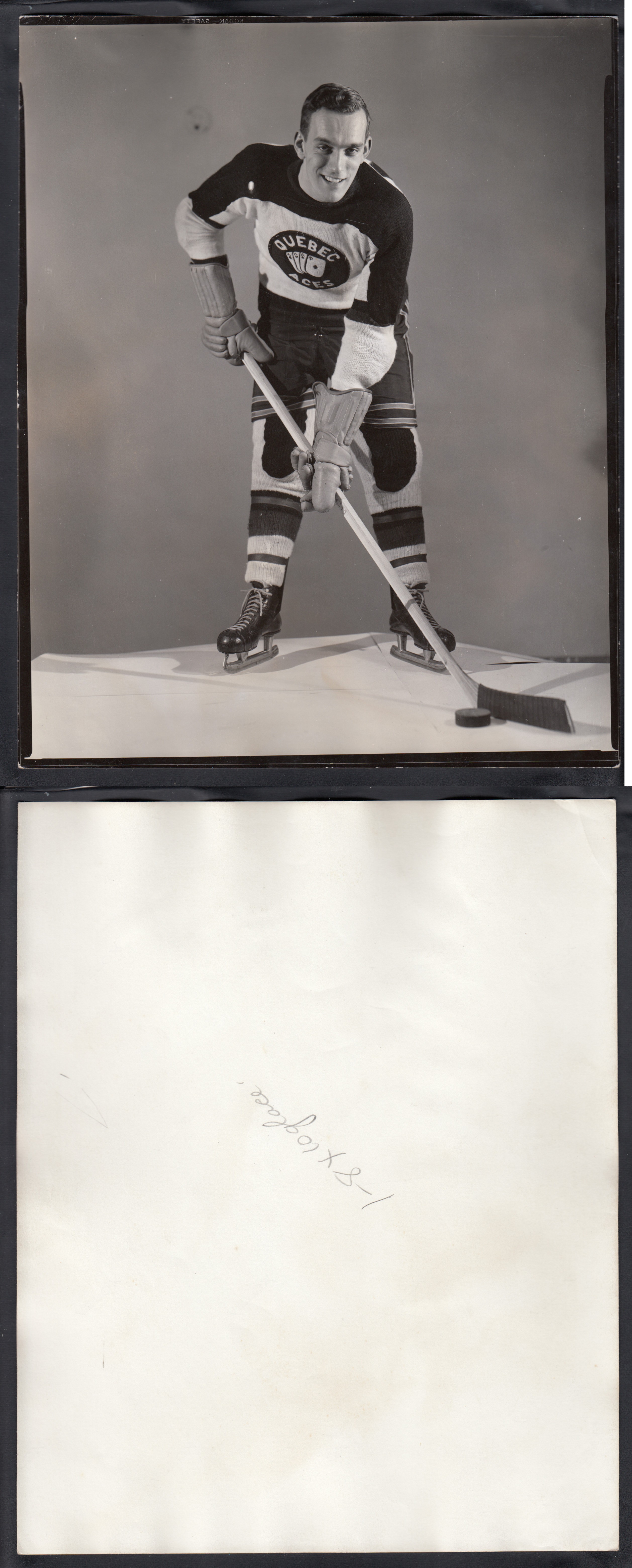 1940'S QUEBEC ACES UNKNOWN PLAYER PHOTO photo 1940'S QUEBEC ACES UNKNOWN PLAYER PHOTO photo