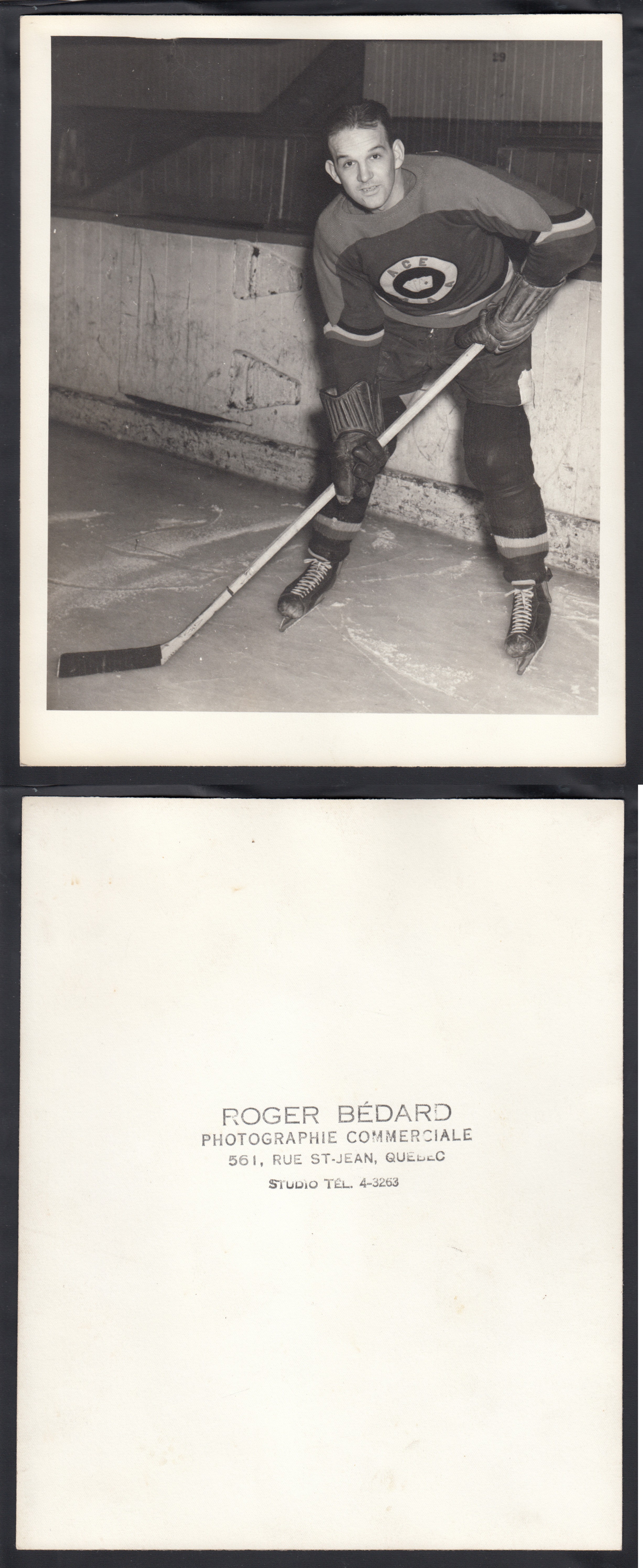 1940'S QUEBEC ACES UNKNOWN PLAYER PHOTO photo