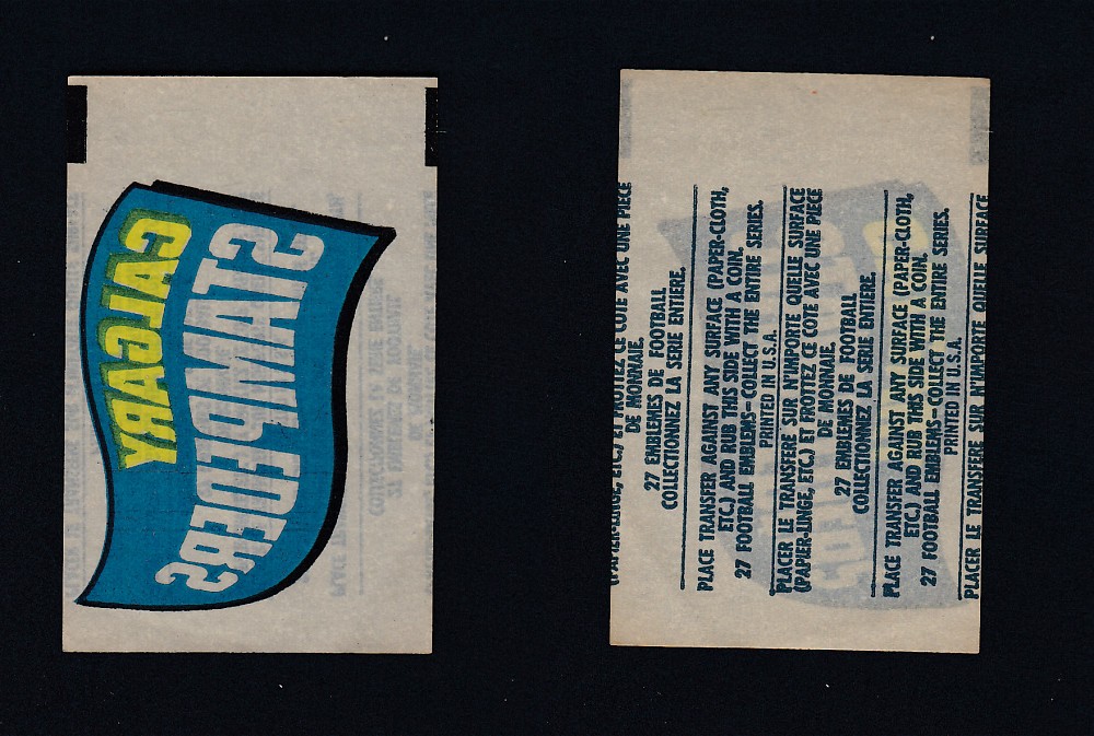 1961 CFL TOPPS FOOTBALL TRANSFER CALGARY STAMPEDERS  photo