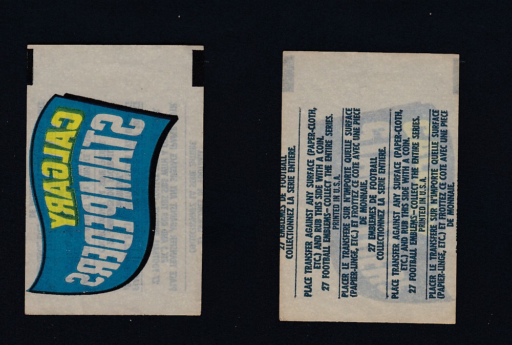 1961 CFL TOPPS FOOTBALL TRANSFER CALGARY STAMPEDERS photo 1961 CFL TOPPS FOOTBALL TRANSFER CALGARY STAMPEDERS photo