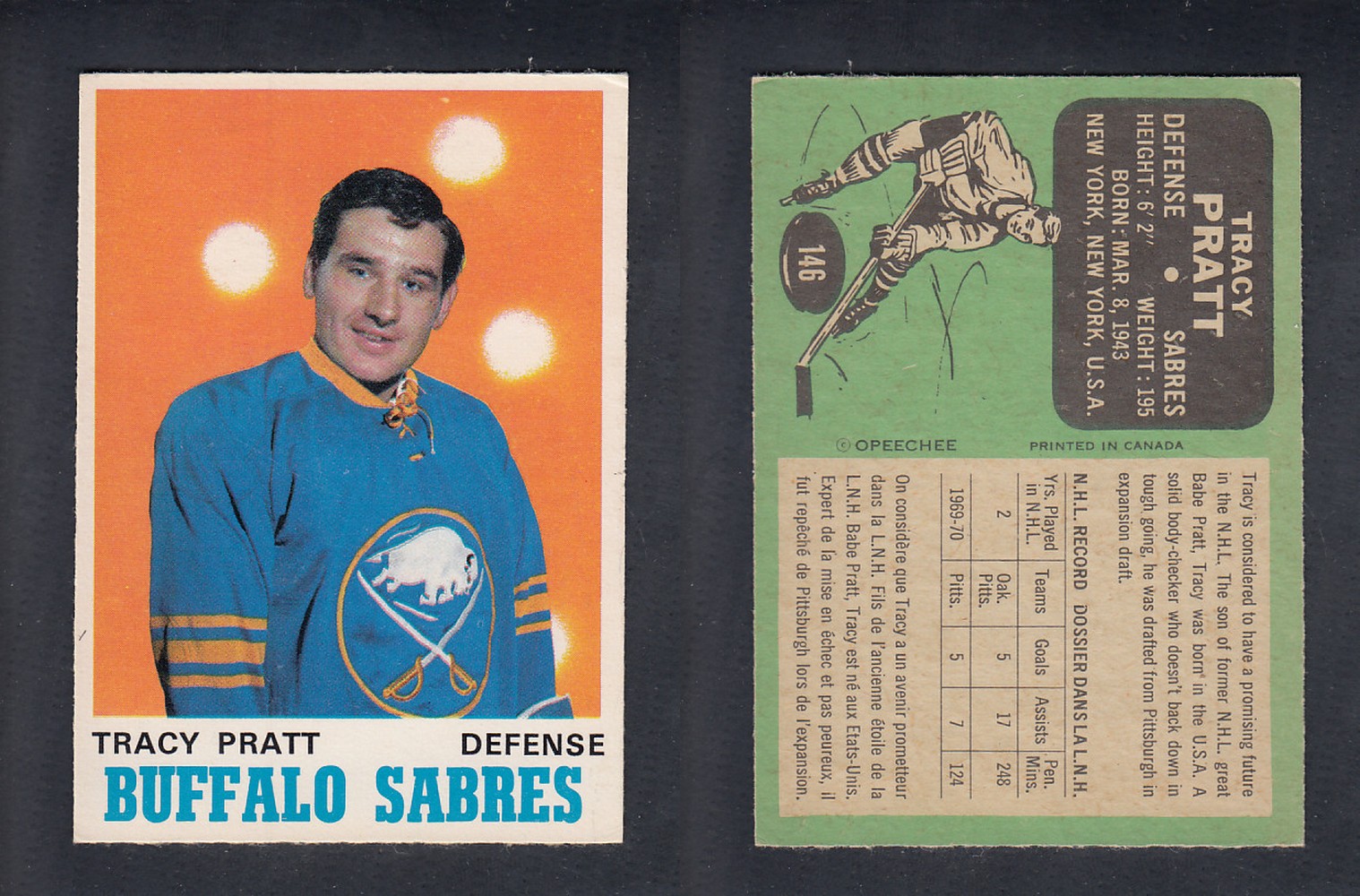 1970-71 O-PEE-CHEE HOCKEY CARD #146 T. PRATT photo 1970-71 O-PEE-CHEE HOCKEY CARD #146 T. PRATT photo