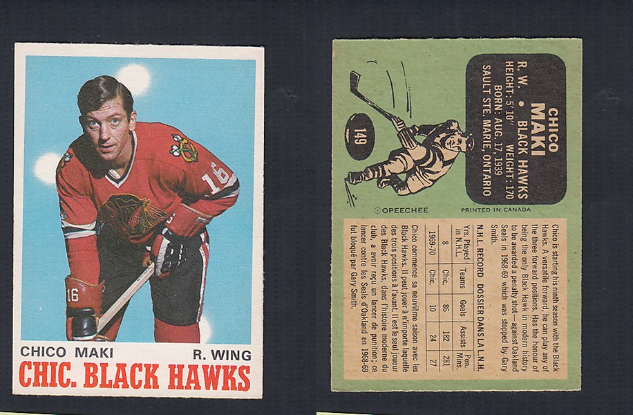 1970-71 O-PEE-CHEE HOCKEY CARD #149 C. MAKI photo 1970-71 O-PEE-CHEE HOCKEY CARD #149 C. MAKI photo