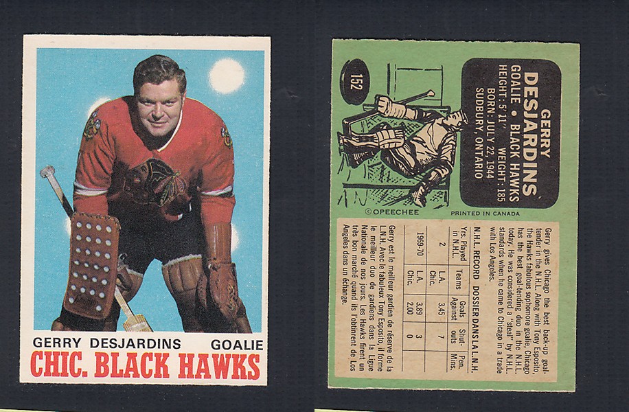 1970-71 O-PEE-CHEE HOCKEY CARD #152 G. DESJARDINS photo 1970-71 O-PEE-CHEE HOCKEY CARD #152 G. DESJARDINS photo