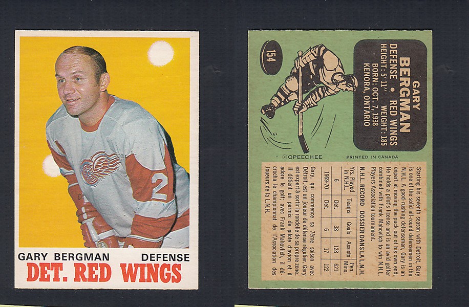 1970-71 O-PEE-CHEE HOCKEY CARD #154 G. BERGMAN photo 1970-71 O-PEE-CHEE HOCKEY CARD #154 G. BERGMAN photo