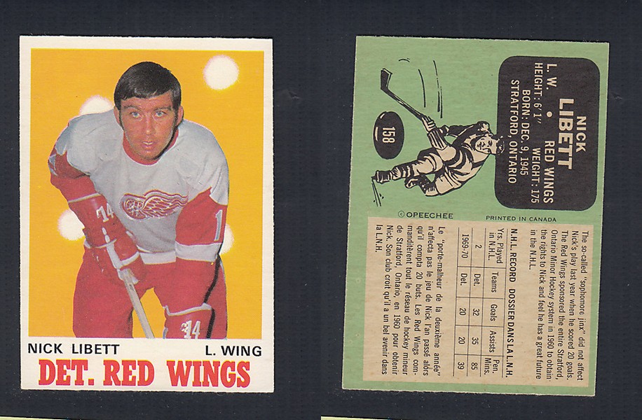 1970-71 O-PEE-CHEE HOCKEY CARD #158 N. LIBETT photo 1970-71 O-PEE-CHEE HOCKEY CARD #158 N. LIBETT photo