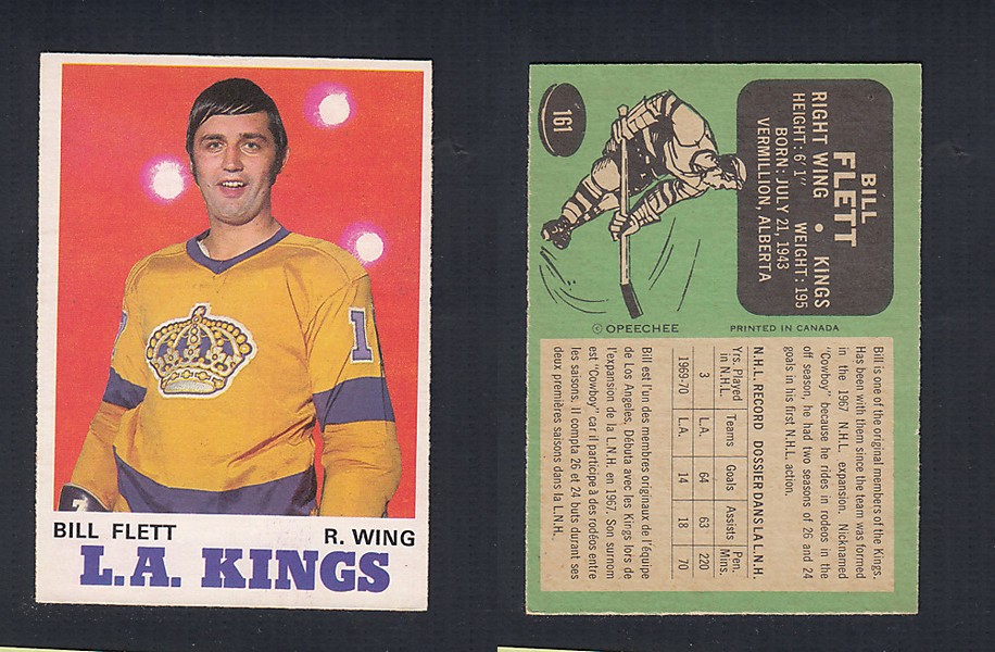 1970-71 O-PEE-CHEE HOCKEY CARD #161 B. FLETT photo 1970-71 O-PEE-CHEE HOCKEY CARD #161 B. FLETT photo