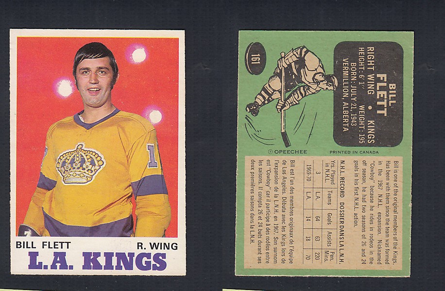 1970-71 O-PEE-CHEE HOCKEY CARD #161 B. FLETT photo 1970-71 O-PEE-CHEE HOCKEY CARD #161 B. FLETT photo