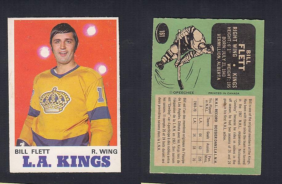 1970-71 O-PEE-CHEE HOCKEY CARD #161 B. FLETT photo 1970-71 O-PEE-CHEE HOCKEY CARD #161 B. FLETT photo