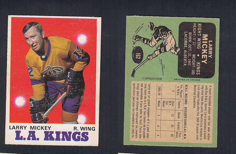 1970-71 O-PEE-CHEE HOCKEY CARD #162 L. MICKEY photo 1970-71 O-PEE-CHEE HOCKEY CARD #162 L. MICKEY photo