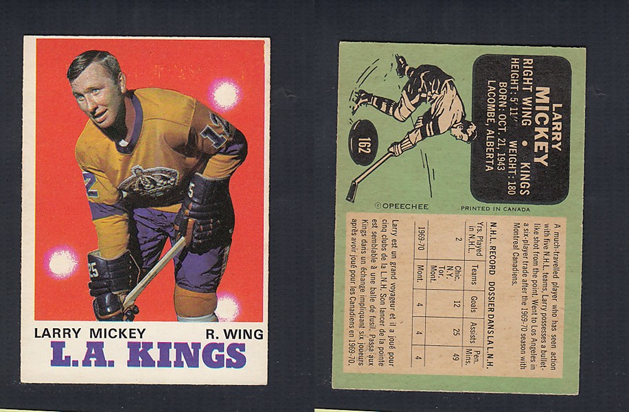 1970-71 O-PEE-CHEE HOCKEY CARD #162 L. MICKEY photo 1970-71 O-PEE-CHEE HOCKEY CARD #162 L. MICKEY photo