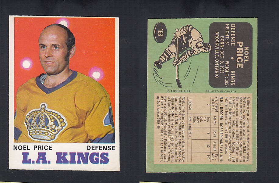 1970-71 O-PEE-CHEE HOCKEY CARD #163 N. PRICE photo 1970-71 O-PEE-CHEE HOCKEY CARD #163 N. PRICE photo