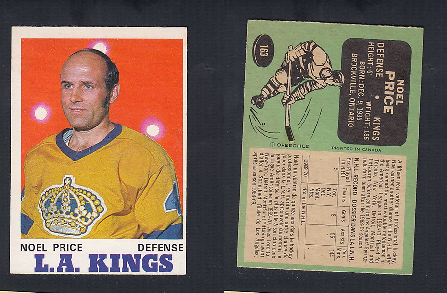 1970-71 O-PEE-CHEE HOCKEY CARD #163 N. PRICE photo 1970-71 O-PEE-CHEE HOCKEY CARD #163 N. PRICE photo