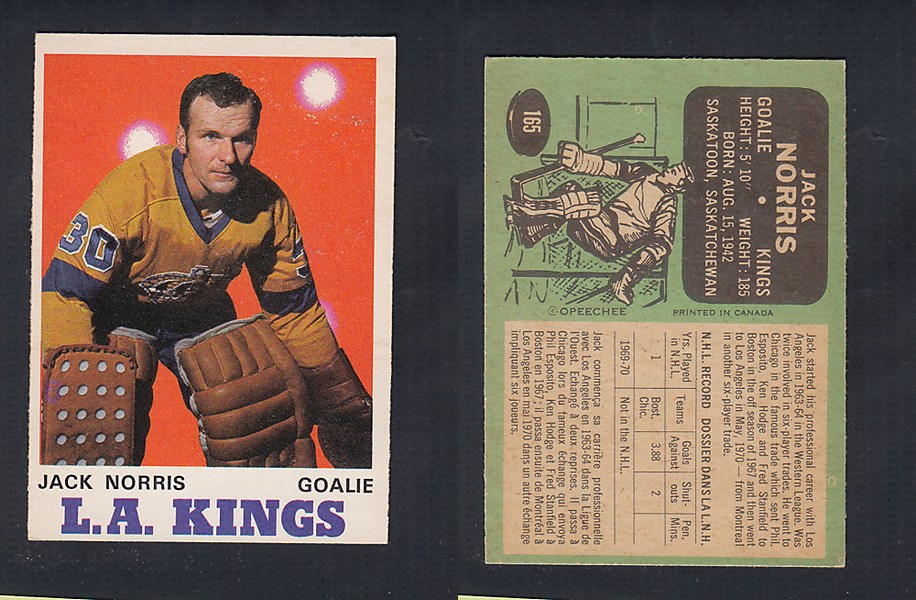 1970-71 O-PEE-CHEE HOCKEY CARD #165 J. NORRIS photo 1970-71 O-PEE-CHEE HOCKEY CARD #165 J. NORRIS photo