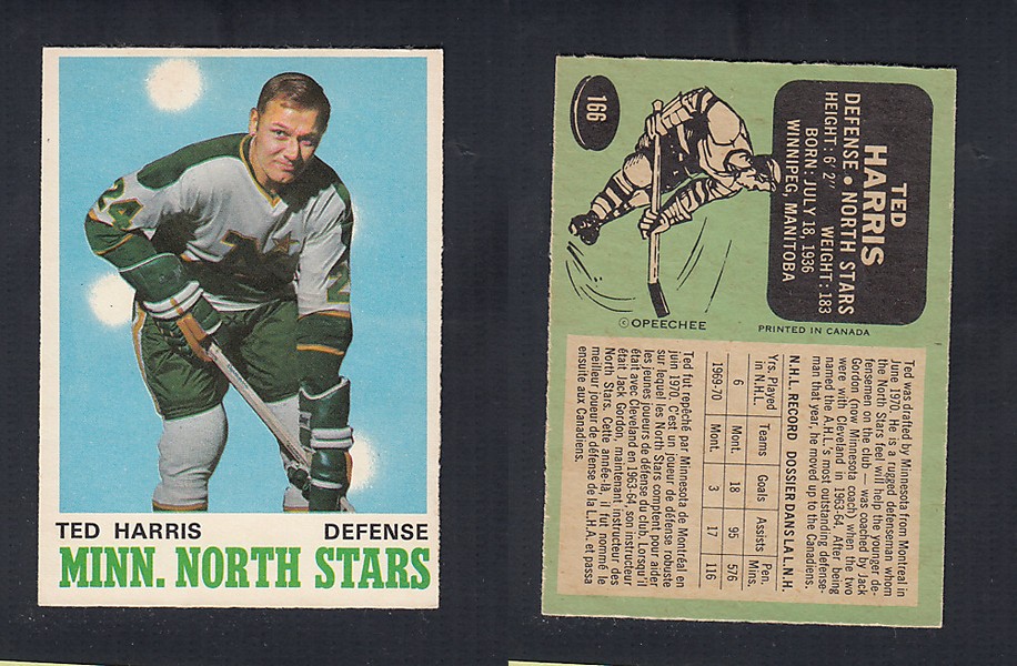 1970-71 O-PEE-CHEE HOCKEY CARD #166 T. HARRIS photo 1970-71 O-PEE-CHEE HOCKEY CARD #166 T. HARRIS photo