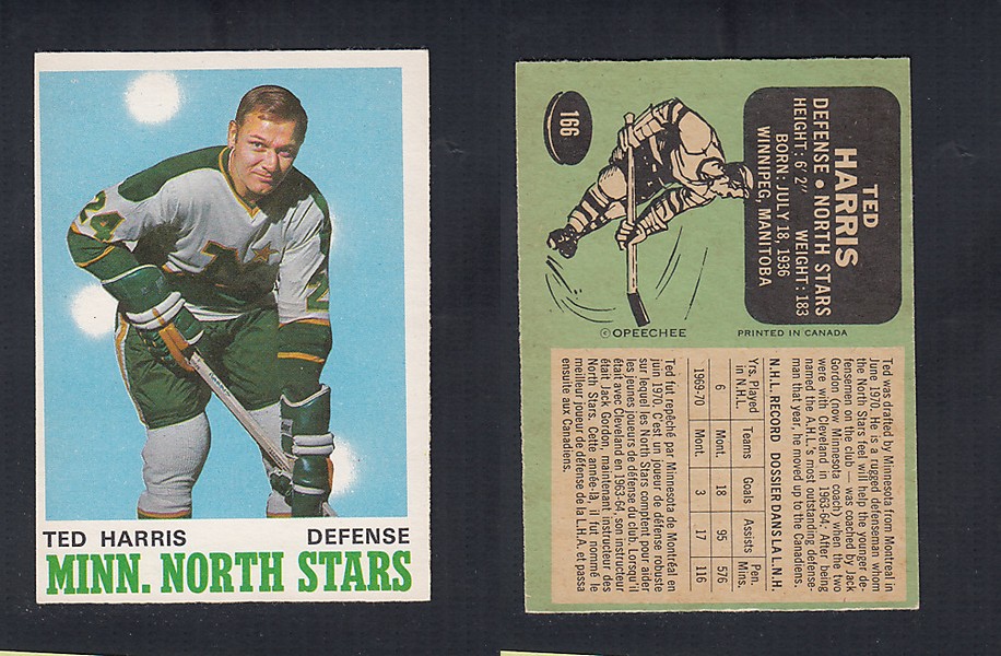 1970-71 O-PEE-CHEE HOCKEY CARD #166 T. HARRIS photo 1970-71 O-PEE-CHEE HOCKEY CARD #166 T. HARRIS photo