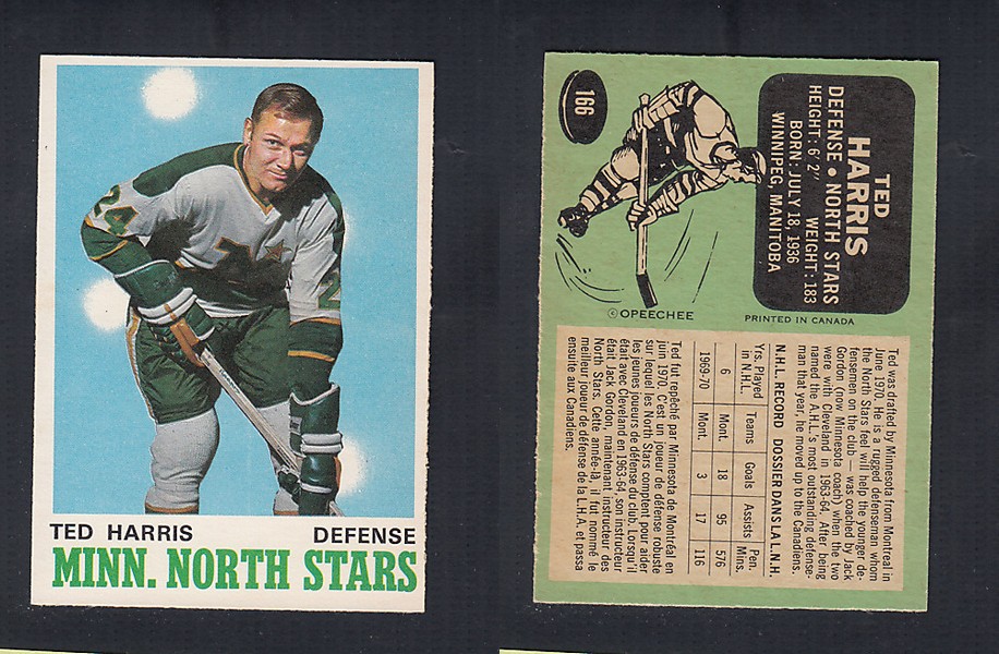 1970-71 O-PEE-CHEE HOCKEY CARD #166 T. HARRIS photo 1970-71 O-PEE-CHEE HOCKEY CARD #166 T. HARRIS photo