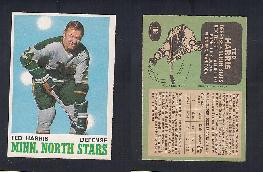 1970-71 O-PEE-CHEE HOCKEY CARD #166 T. HARRIS photo 1970-71 O-PEE-CHEE HOCKEY CARD #166 T. HARRIS photo