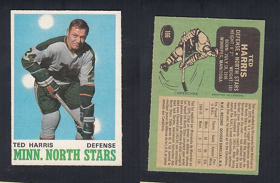 1970-71 O-PEE-CHEE HOCKEY CARD #166 T. HARRIS photo 1970-71 O-PEE-CHEE HOCKEY CARD #166 T. HARRIS photo