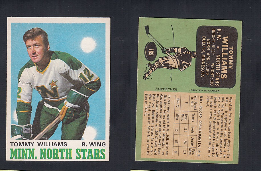 1970-71 O-PEE-CHEE HOCKEY CARD #169 T. WILLIAMS photo 1970-71 O-PEE-CHEE HOCKEY CARD #169 T. WILLIAMS photo