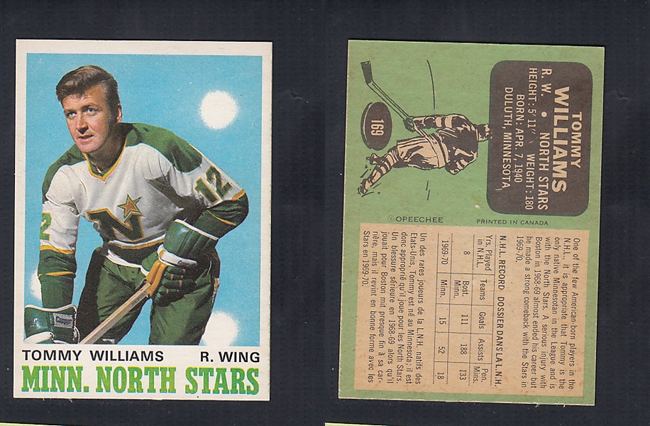 1970-71 O-PEE-CHEE HOCKEY CARD #169 T. WILLIAMS photo 1970-71 O-PEE-CHEE HOCKEY CARD #169 T. WILLIAMS photo