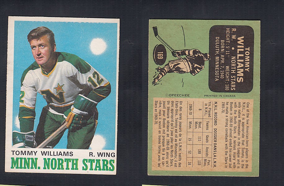 1970-71 O-PEE-CHEE HOCKEY CARD #169 T. WILLIAMS photo 1970-71 O-PEE-CHEE HOCKEY CARD #169 T. WILLIAMS photo