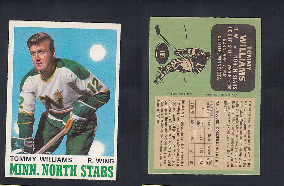 1970-71 O-PEE-CHEE HOCKEY CARD #169 T. WILLIAMS photo 1970-71 O-PEE-CHEE HOCKEY CARD #169 T. WILLIAMS photo