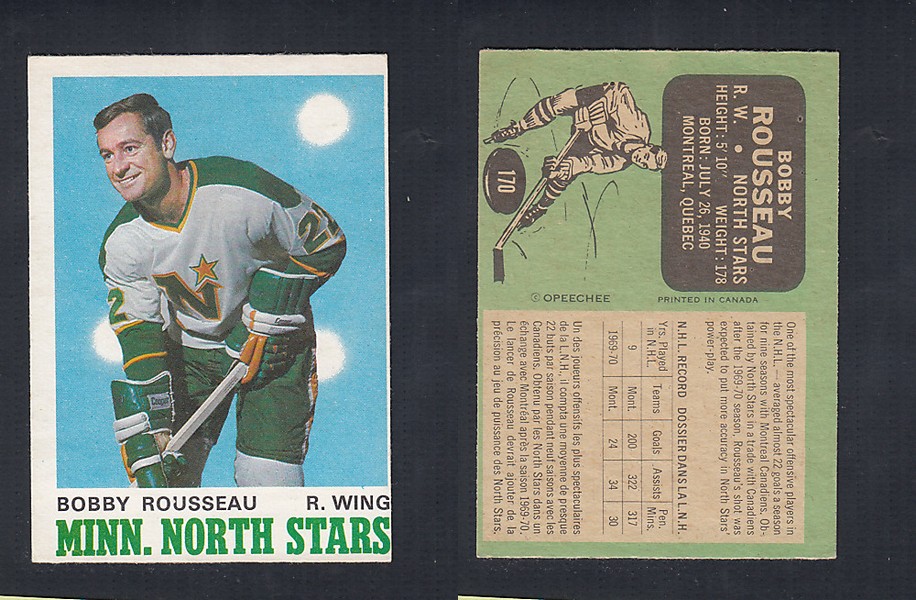 1970-71 O-PEE-CHEE HOCKEY CARD #170 B. ROUSSEAU photo 1970-71 O-PEE-CHEE HOCKEY CARD #170 B. ROUSSEAU photo