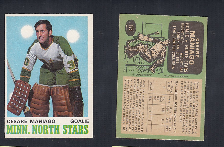 1970-71 O-PEE-CHEE HOCKEY CARD #173 C. MANIAGO photo 1970-71 O-PEE-CHEE HOCKEY CARD #173 C. MANIAGO photo