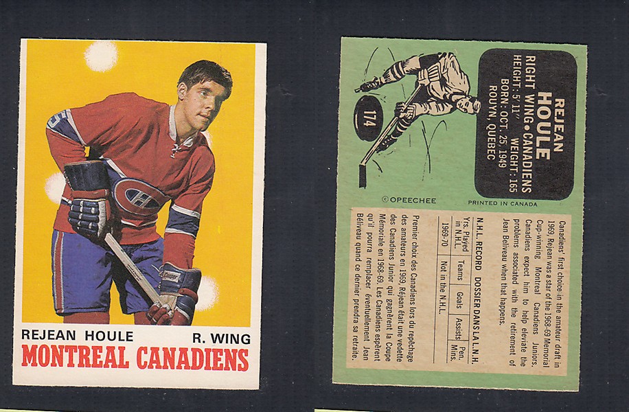 1970-71 O-PEE-CHEE HOCKEY CARD #174 R. HOULE photo 1970-71 O-PEE-CHEE HOCKEY CARD #174 R. HOULE photo