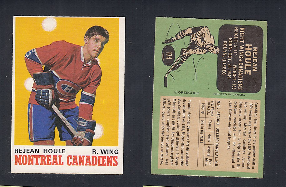 1970-71 O-PEE-CHEE HOCKEY CARD #174 R. HOULE photo 1970-71 O-PEE-CHEE HOCKEY CARD #174 R. HOULE photo