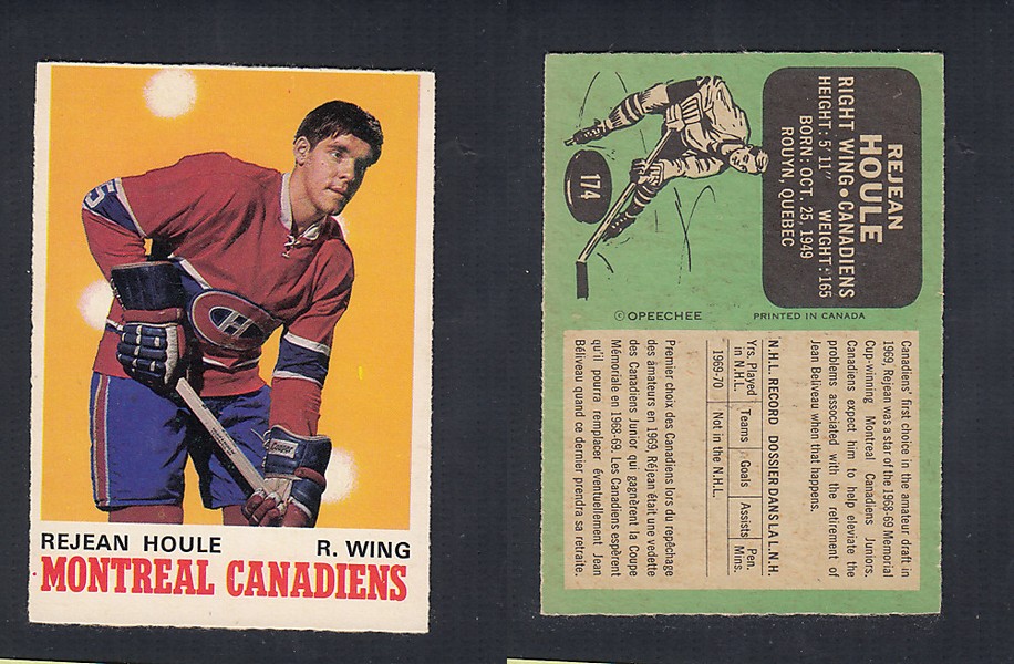 1970-71 O-PEE-CHEE HOCKEY CARD #174 R. HOULE photo 1970-71 O-PEE-CHEE HOCKEY CARD #174 R. HOULE photo
